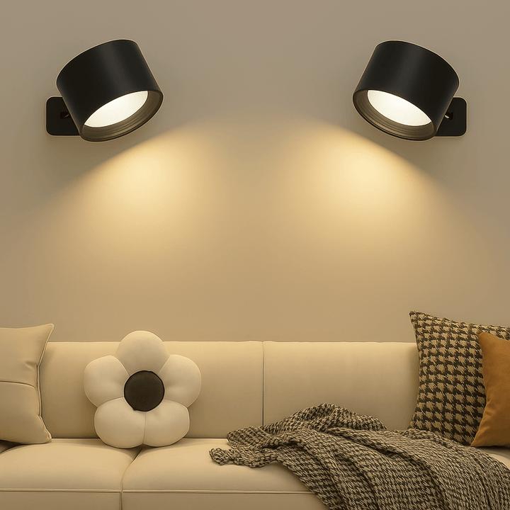 Niki | Battery-Powered Wall Lamp | Rechargeable, 360° Adjustable and Wireless for Bedrooms, Hallways, and Reading Nooks