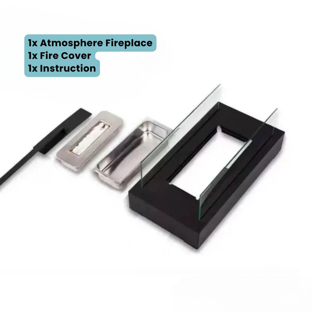 Niki | Bioethanol Table Fireplace – With Protective Glass, Indoor &amp; Outdoor
