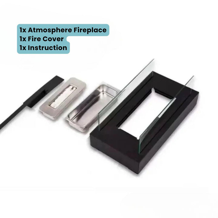 Niki | Bioethanol Table Fireplace – With Protective Glass, Indoor &amp; Outdoor