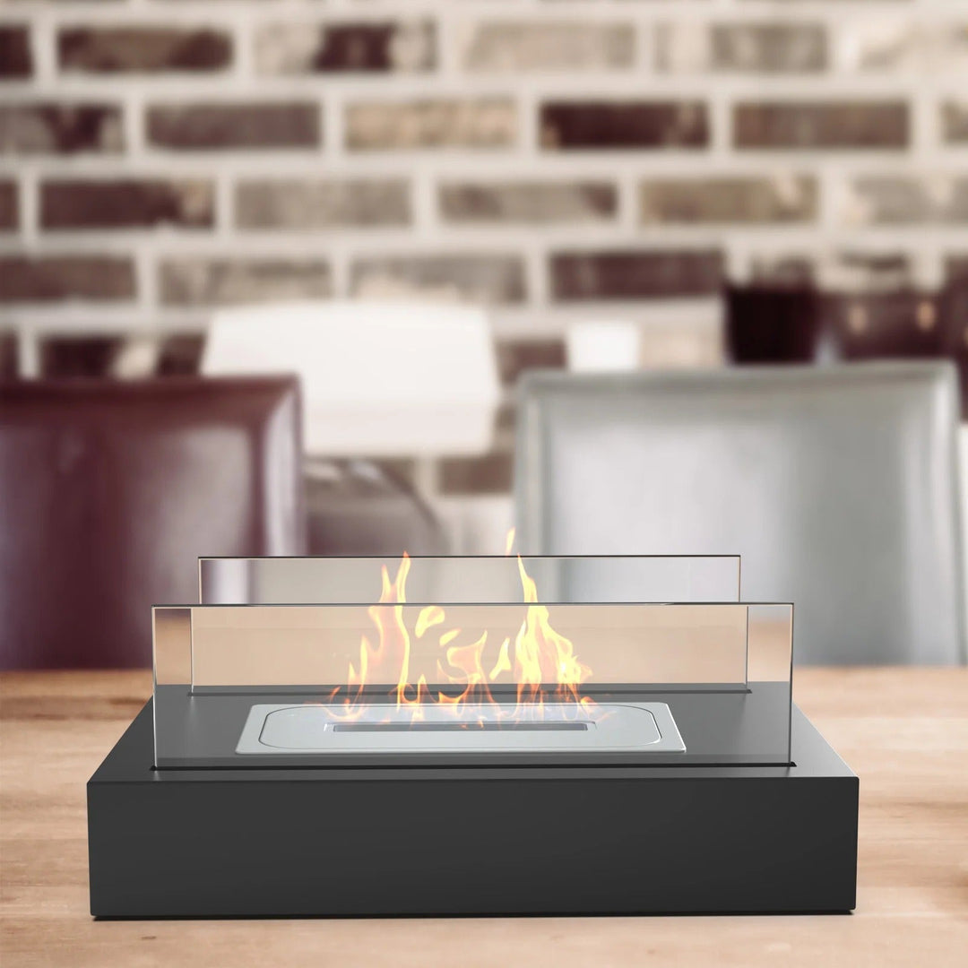 Niki | Bioethanol Table Fireplace – With Protective Glass, Indoor &amp; Outdoor