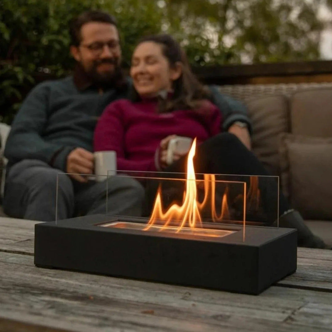 Niki | Bioethanol Table Fireplace – With Protective Glass, Indoor &amp; Outdoor