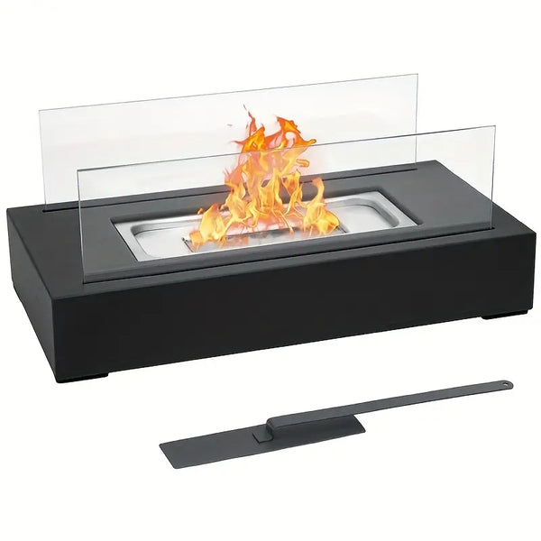 Niki | Bioethanol Table Fireplace – With Protective Glass, Indoor &amp; Outdoor