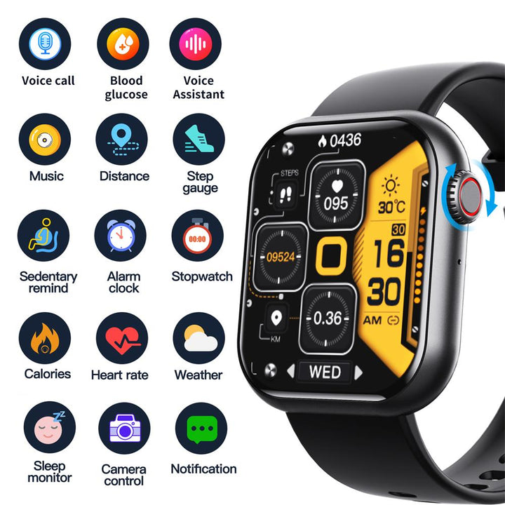 Niki | Blood Glucose Blood Pressure Blood Oxygen Sleep Monitor Waterproof Smartwatch