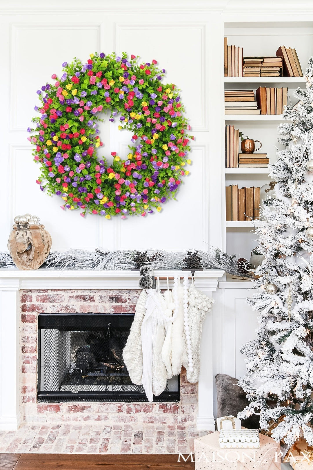 Niki | BloomWreath Spring &amp; Summer Front Door Wreath | Handmade Floral Grapevine Accent