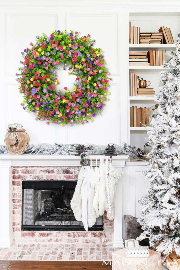 Niki | BloomWreath Spring &amp; Summer Front Door Wreath | Handmade Floral Grapevine Accent
