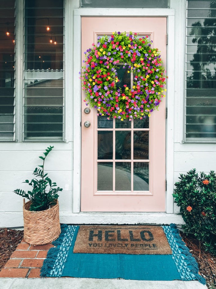 Niki | BloomWreath Spring &amp; Summer Front Door Wreath | Handmade Floral Grapevine Accent