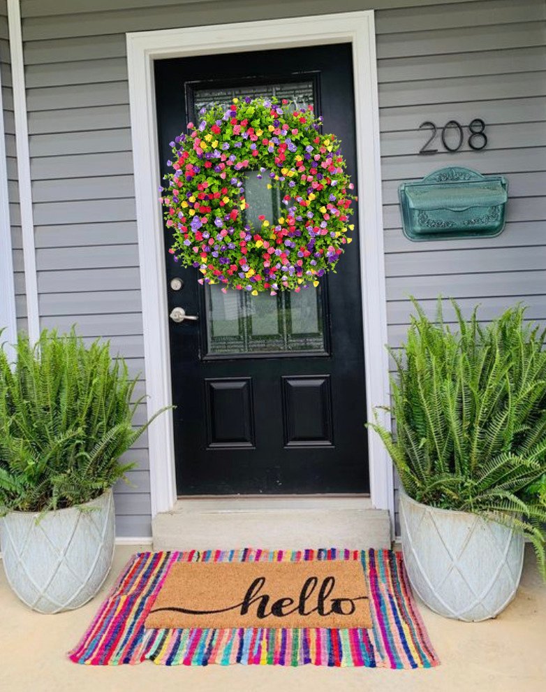 Niki | BloomWreath Spring &amp; Summer Front Door Wreath | Handmade Floral Grapevine Accent