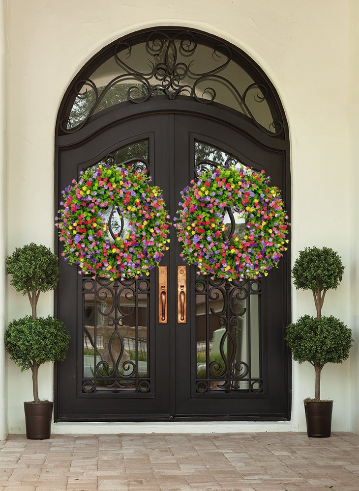 Niki | BloomWreath Spring &amp; Summer Front Door Wreath | Handmade Floral Grapevine Accent