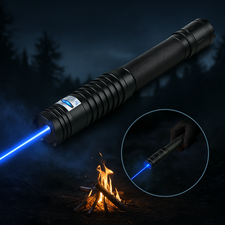 Niki | Blue Beam Laser Torch | 450nm High-Intensity Optical Output | Tactical 5000m+ Range | Adjustable Focus Aluminum Chassis | Thermal Ignition Capable Flashlight