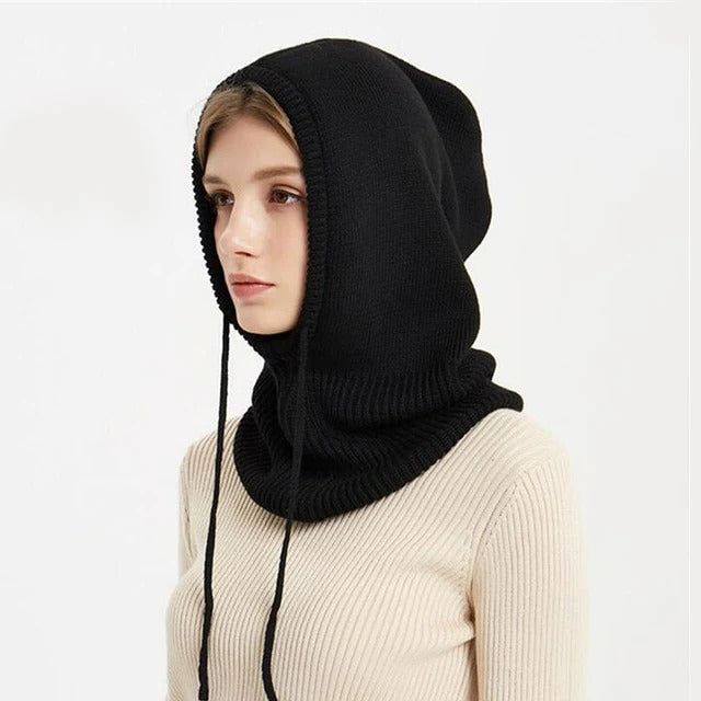 Niki | Cashmere Knitted Winter Hat with Hood – Warm &amp; Elegant