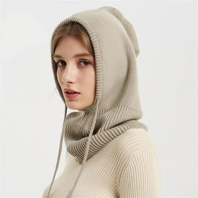 Niki | Cashmere Knitted Winter Hat with Hood – Warm &amp; Elegant