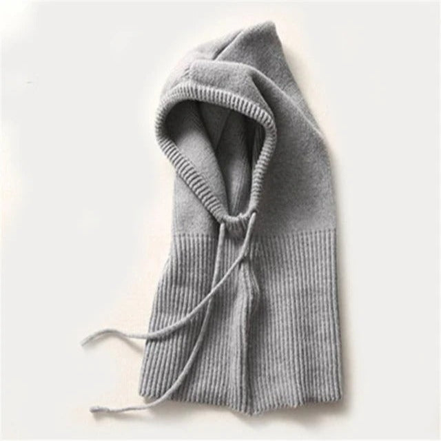 Niki | Cashmere Knitted Winter Hat with Hood – Warm &amp; Elegant