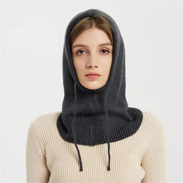 Niki | Cashmere Knitted Winter Hat with Hood – Warm &amp; Elegant