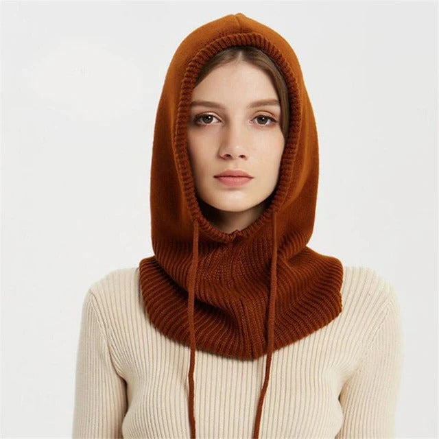 Niki | Cashmere Knitted Winter Hat with Hood – Warm &amp; Elegant