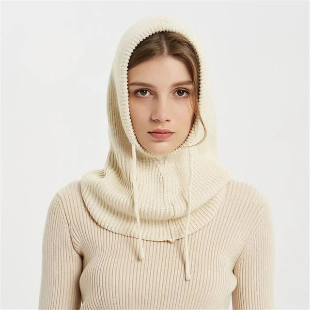 Niki | Cashmere Knitted Winter Hat with Hood – Warm &amp; Elegant
