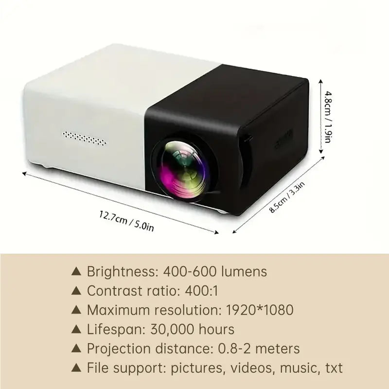 Niki | Compact LED Mini Projector with Built-in Speakers