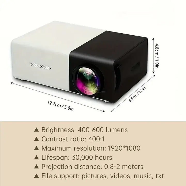 Niki | Compact LED Mini Projector with Built-in Speakers
