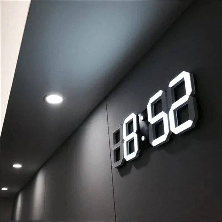 Niki | Digital 3D LED Wall Clock – Modern Design with Dimming Function and Optimal Visibility