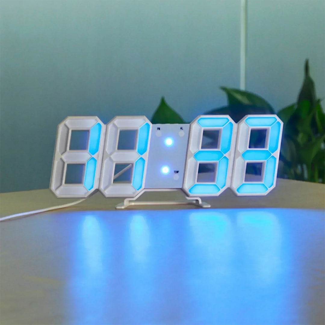 Niki | Digital 3D LED Wall Clock – Modern Design with Dimming Function and Optimal Visibility