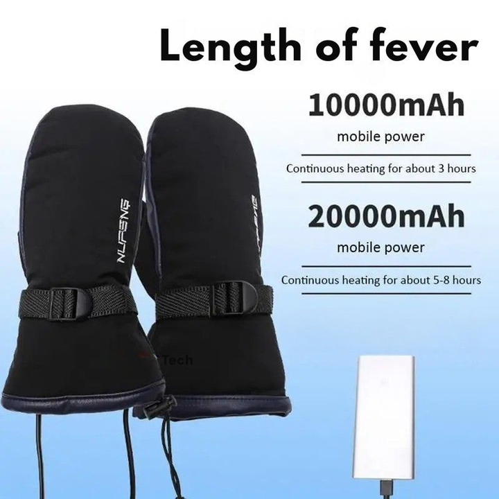 Niki | Electric Heating Gloves | Dual-Sided, 10,000 mAh USB Rechargeable | Waterproof Skiing &amp; Motorcycle