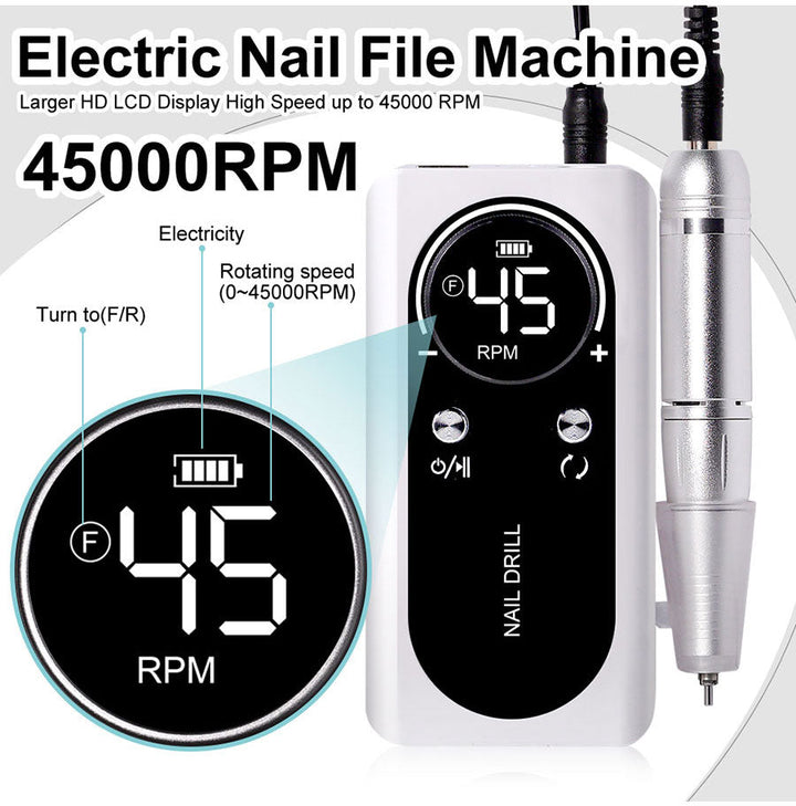 Niki | Electric Nail Drill 45000RPM Rechargeable Portable