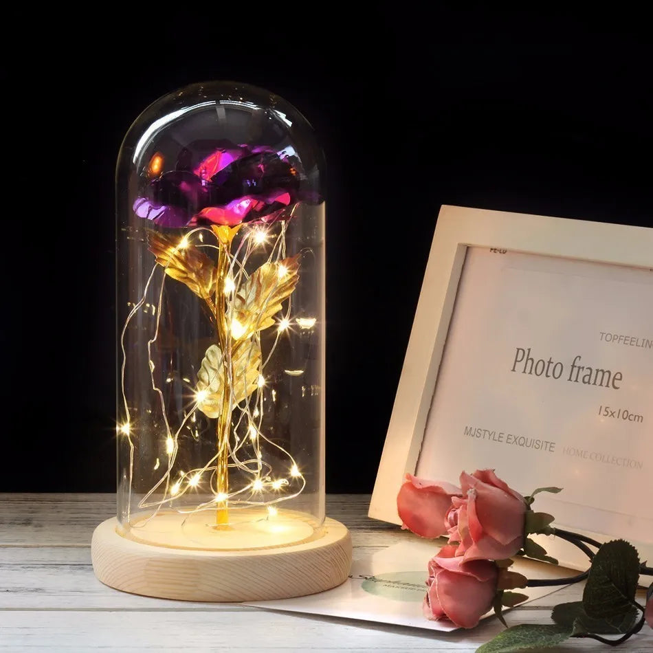 Niki – Eternal Rose in Glass Dome with Atmospheric LED Lighting