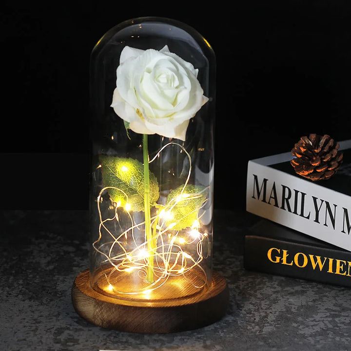 Niki – Eternal Rose in Glass Dome with Atmospheric LED Lighting
