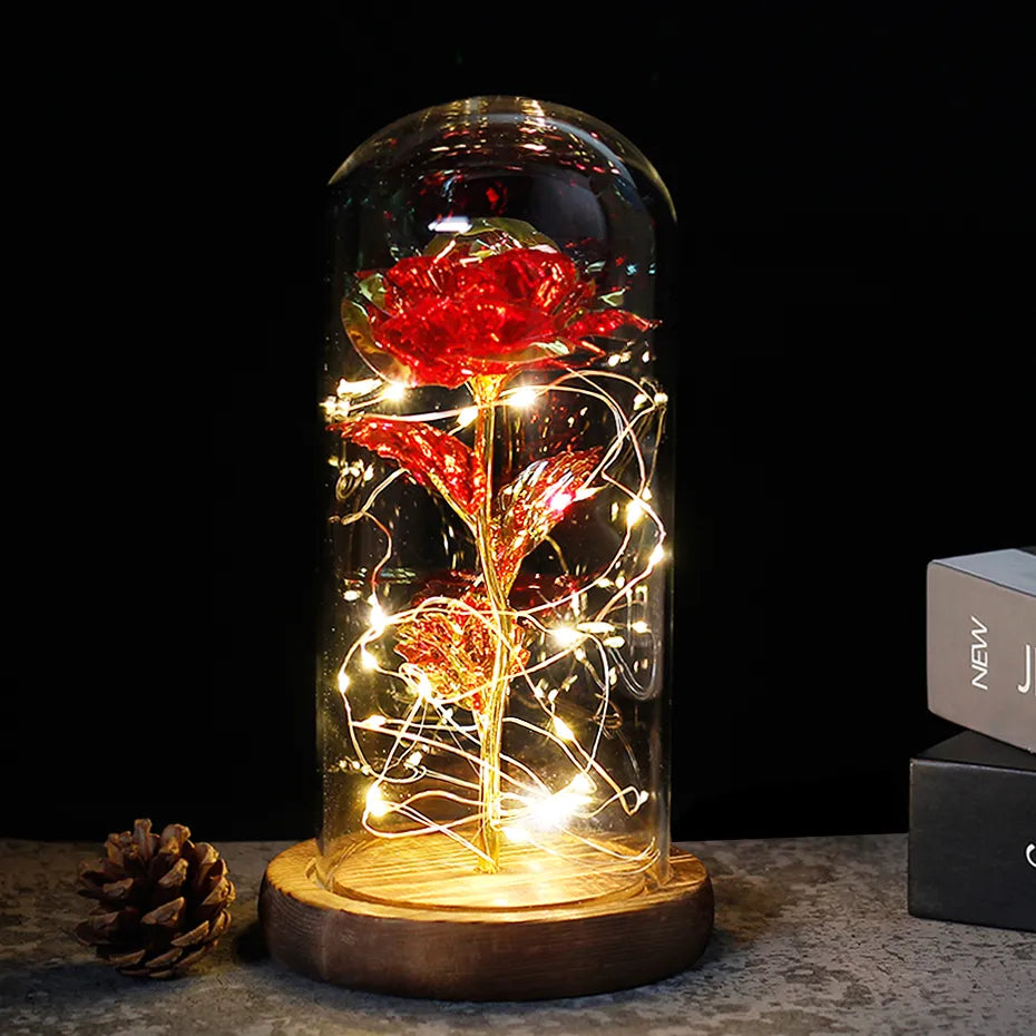 Niki – Eternal Rose in Glass Dome with Atmospheric LED Lighting