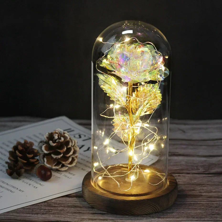 Niki – Eternal Rose in Glass Dome with Atmospheric LED Lighting