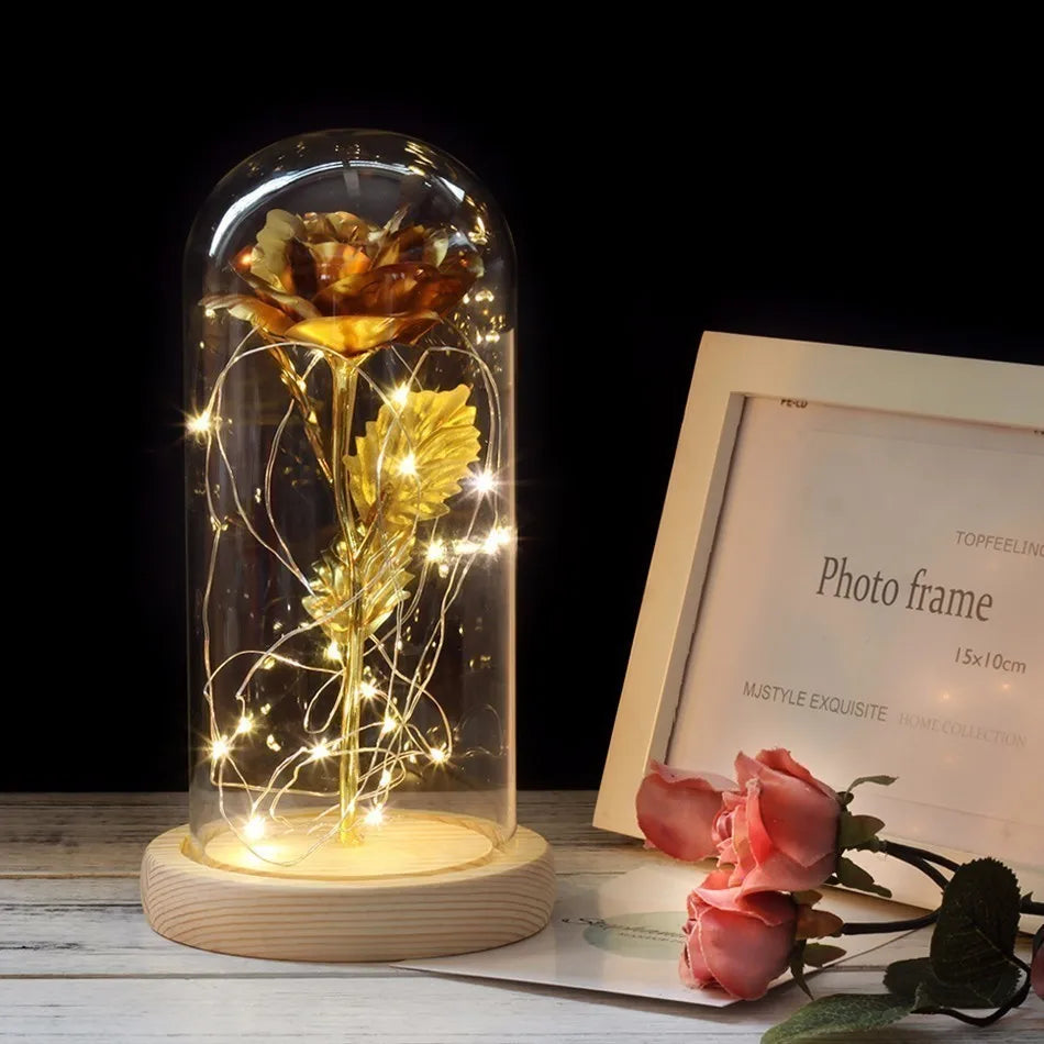 Niki – Eternal Rose in Glass Dome with Atmospheric LED Lighting