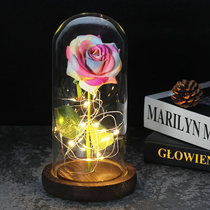 Niki – Eternal Rose in Glass Dome with Atmospheric LED Lighting