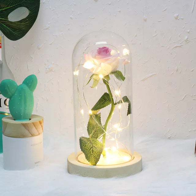 Niki – Eternal Rose in Glass Dome with Atmospheric LED Lighting