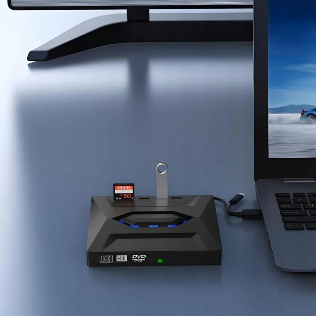 Niki | External USB DVD Drive &amp; CD RW Writer with SD Card Reader