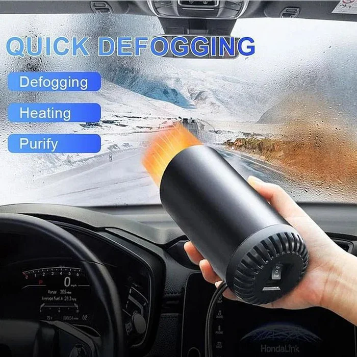 Niki | Fast Heating Cup Shaped Car Warm Air Blower - Quick Heating &amp; Cooling Adjustable 360 Degree Rotatable Plug and Play for Car, SUV, Recreational Vehicle and Truck