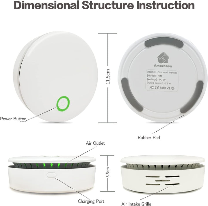 Niki | FreshAir Ozone Odor Eliminator – Portable Air Purifier for Smoke, Pet Odors &amp; Household Smells