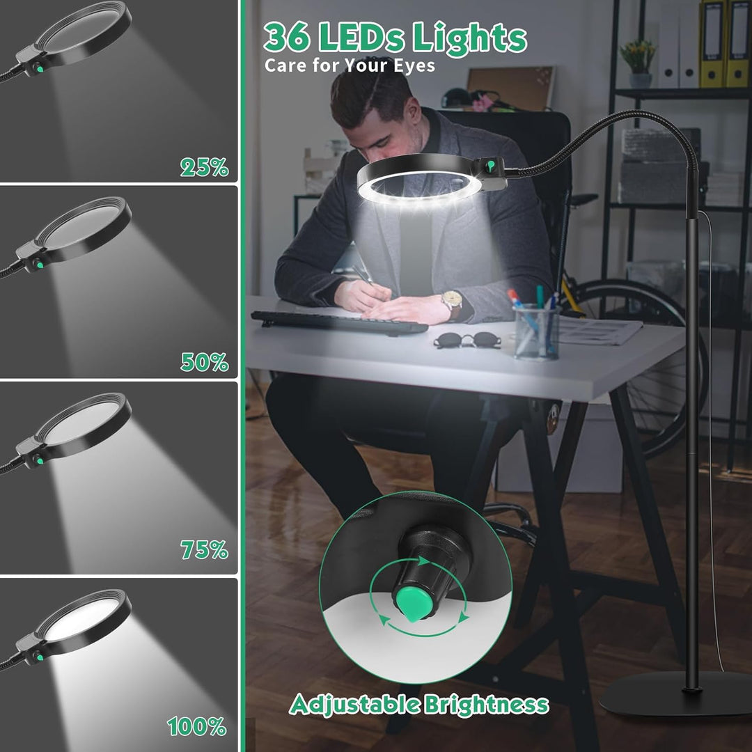 Niki | Full-Page Magnifying Glass with LED Light – Hands-Free Reading Aid for Books, Crafts &amp; Hobbies