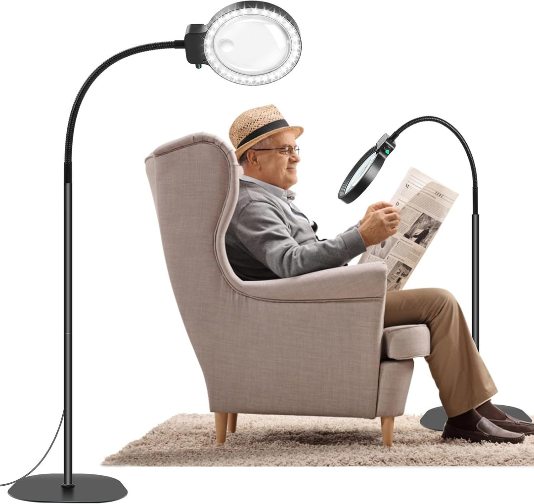 Niki | Full-Page Magnifying Glass with LED Light – Hands-Free Reading Aid for Books, Crafts &amp; Hobbies