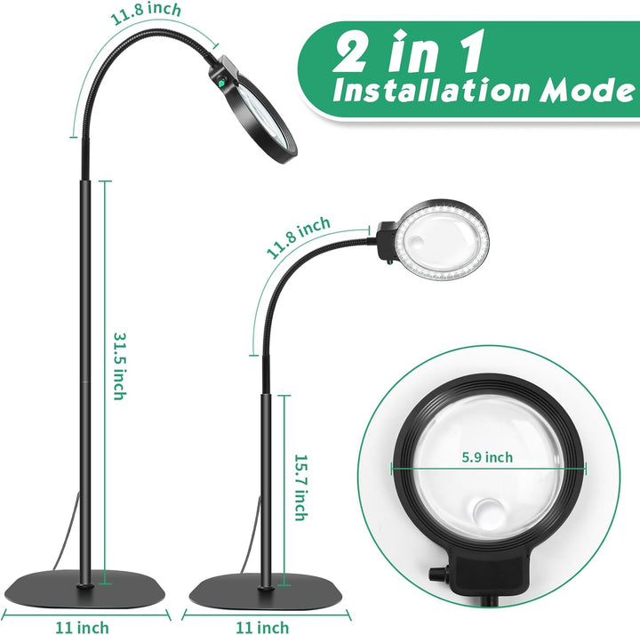 Niki | Full-Page Magnifying Glass with LED Light – Hands-Free Reading Aid for Books, Crafts &amp; Hobbies