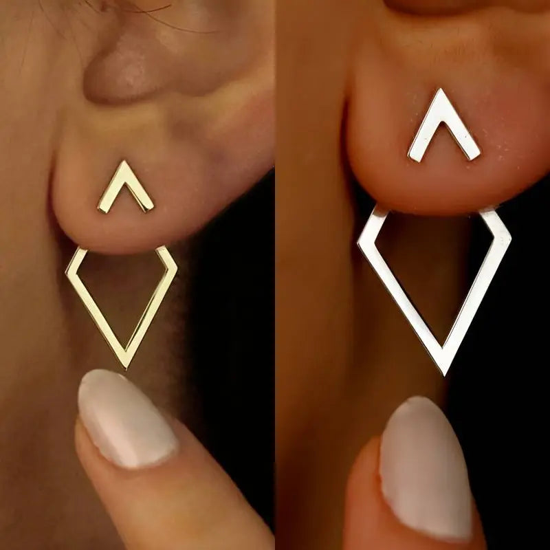 Niki | Geometric Arrow &amp; Diamond Ear Jackets