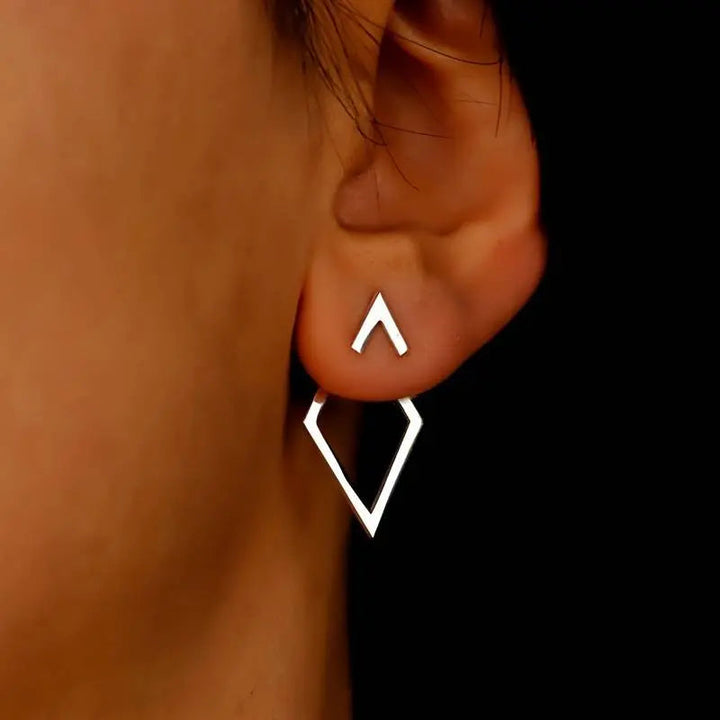 Niki | Geometric Arrow &amp; Diamond Ear Jackets
