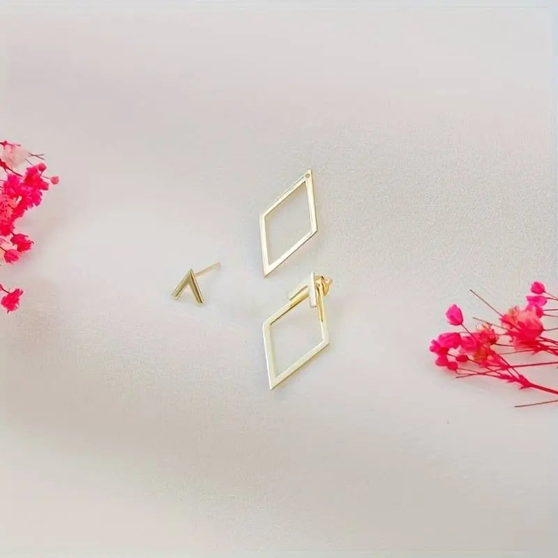 Niki | Geometric Arrow &amp; Diamond Ear Jackets