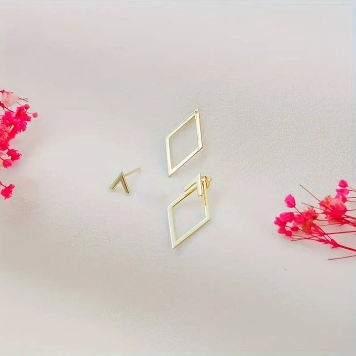 Niki | Geometric Arrow &amp; Diamond Ear Jackets