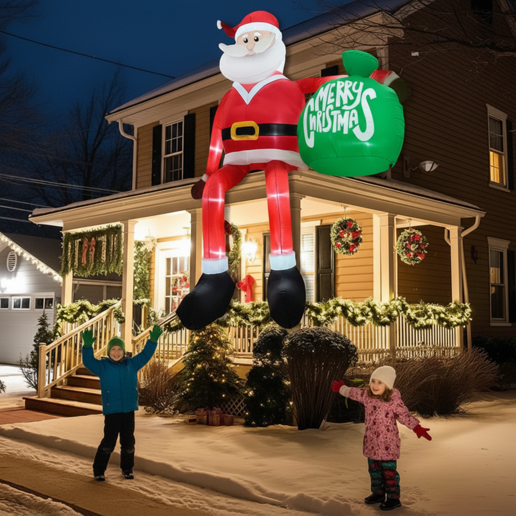 Niki | Giant 8FT LED Inflatable Climbing Santa | Premium, Waterproof Outdoor Christmas Decor