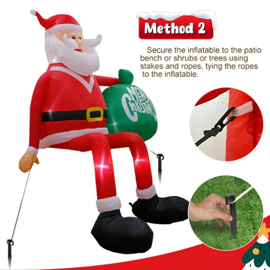 Niki | Giant 8FT LED Inflatable Climbing Santa | Premium, Waterproof Outdoor Christmas Decor