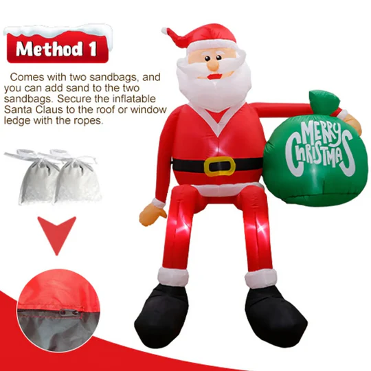 Niki | Giant 8FT LED Inflatable Climbing Santa | Premium, Waterproof Outdoor Christmas Decor