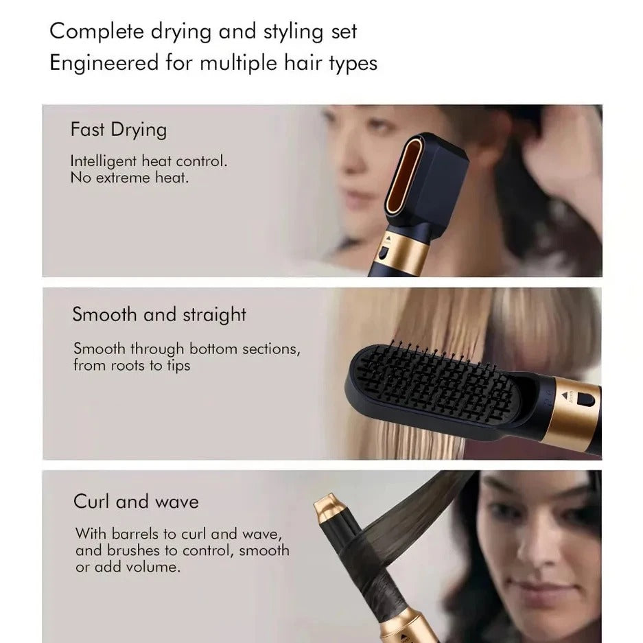 Niki | Glossify 5-in-1 Hair Styler | 1000W Hot Air Brush with Ionic Technology
