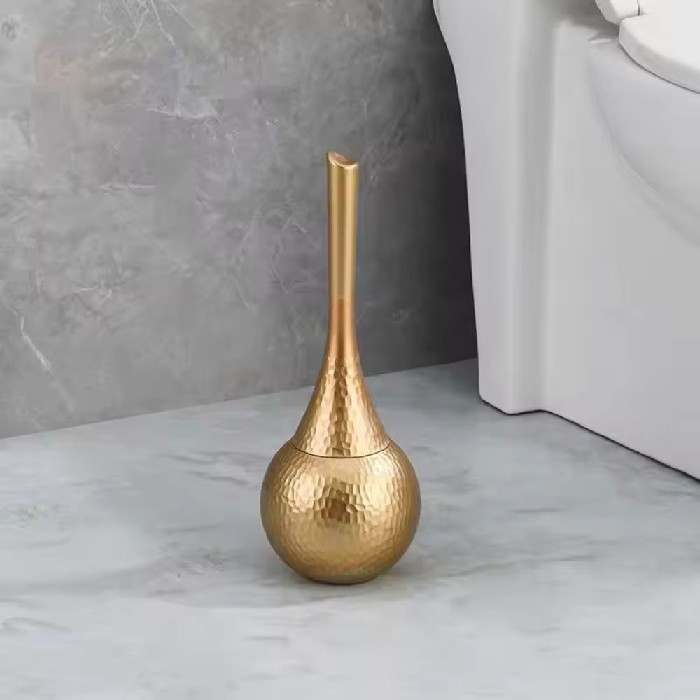 Niki | Hammered Toilet Brush Holder Set