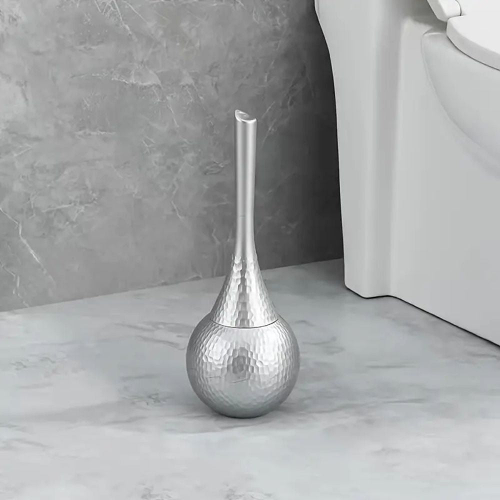 Niki | Hammered Toilet Brush Holder Set