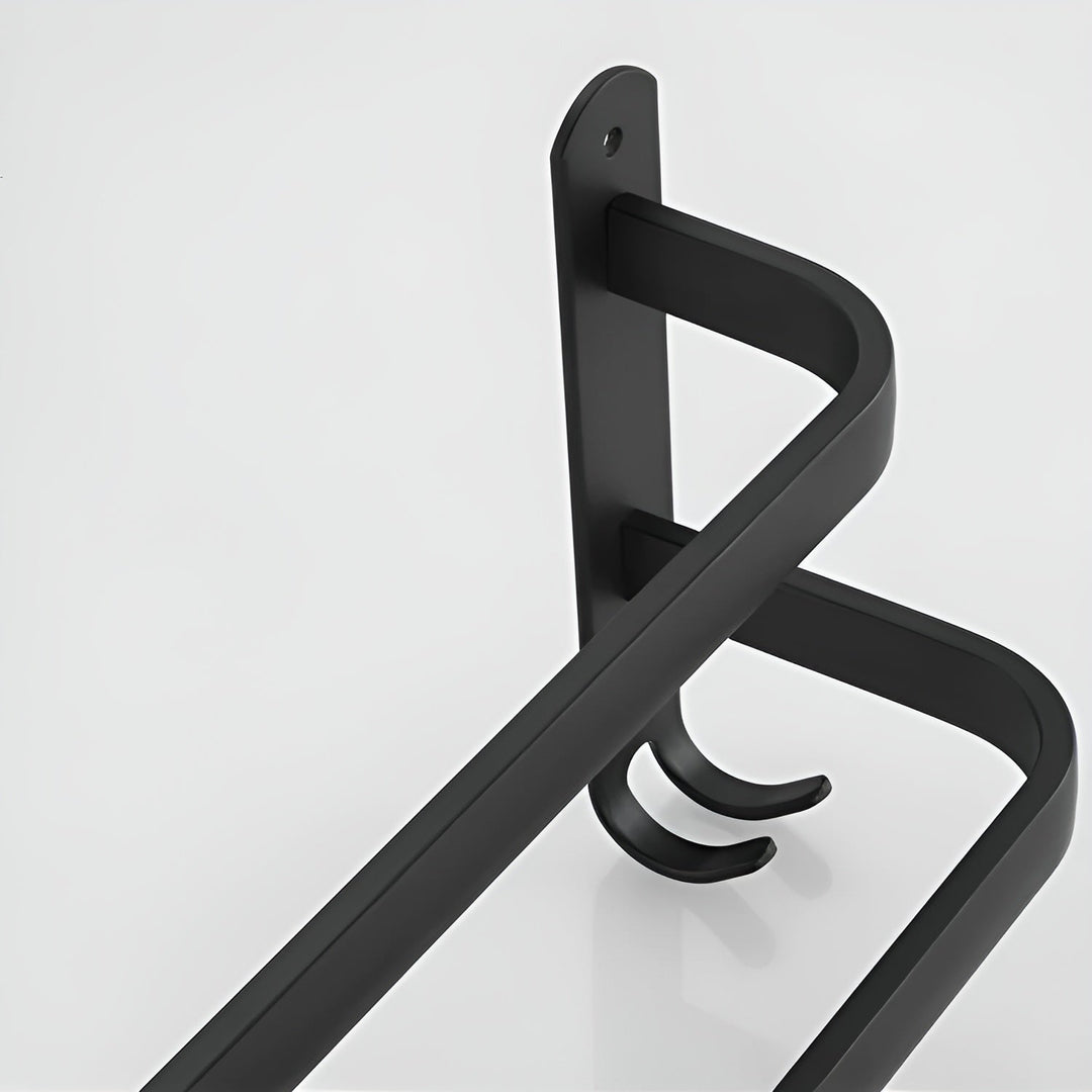 Niki | HangEase 3-Tier Towel Holder – Black Wall-Mounted Aluminum Rack Without Drilling