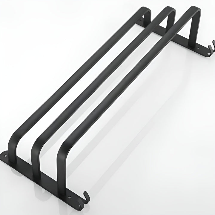 Niki | HangEase 3-Tier Towel Holder – Black Wall-Mounted Aluminum Rack Without Drilling